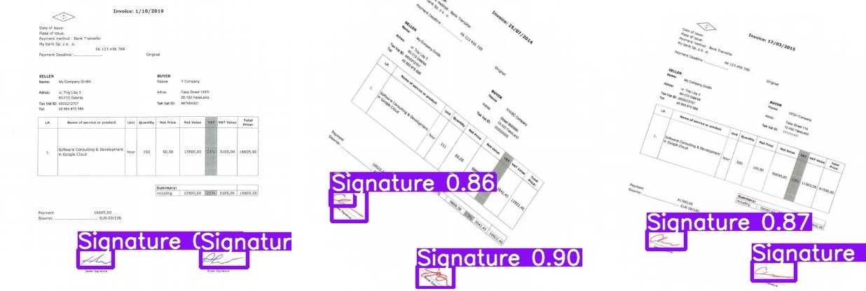 signatures on invoice