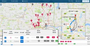 Visualisation of the planning tool and driver's app